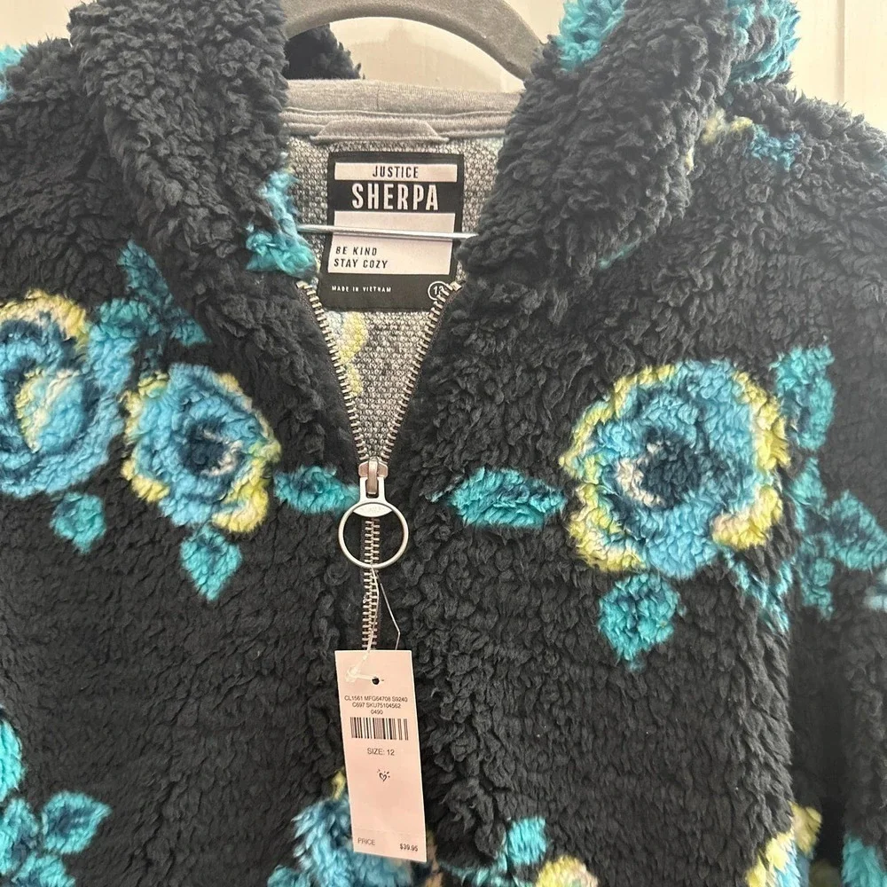 Justice Sherpa half zip jacket